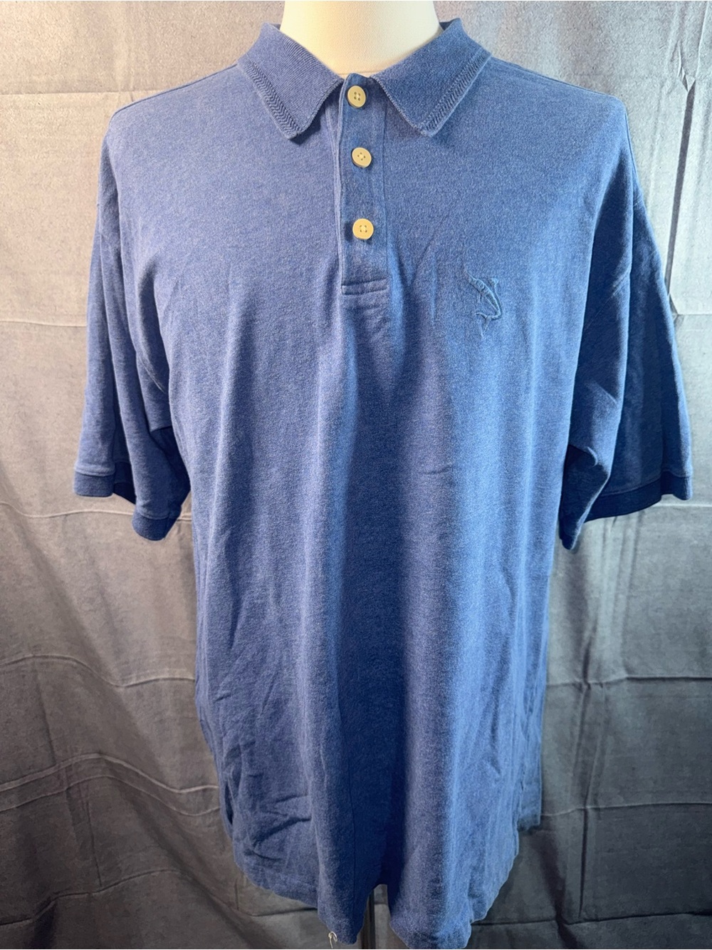1536-Original Island Sport Navy Short-Sleeve Polo Shirt w/Subtle Chest Stitchin